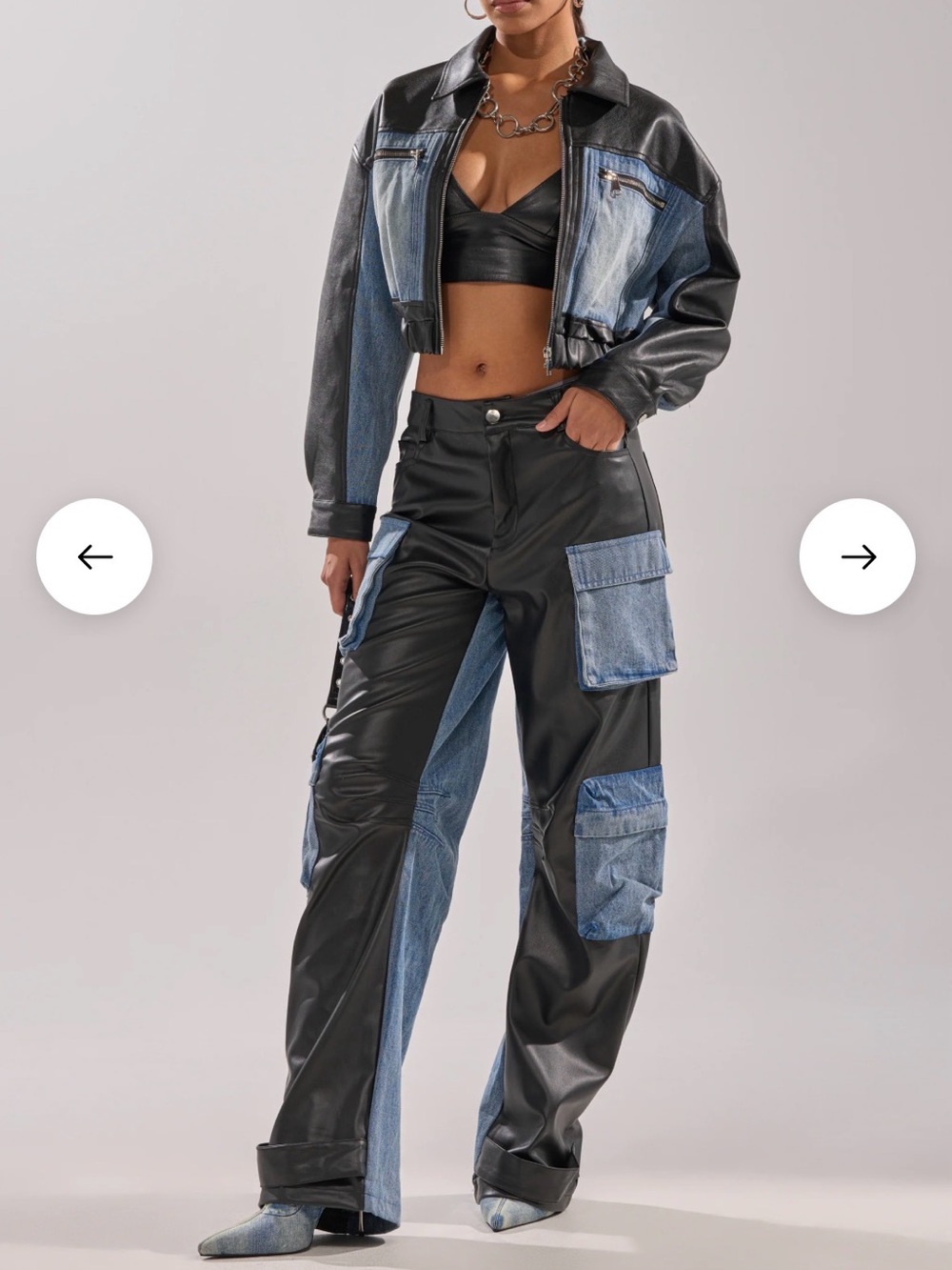 AKIRA DOWN TIME MIXED MEDIA CARGO PANT Size 1X